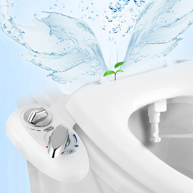 ABS Non-Electric Hot and Cold Dual Nozzle Attachable Bidet Sprayer
