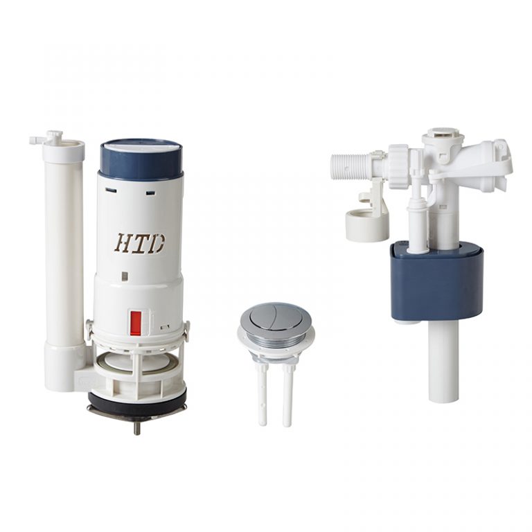 Manual Operated Toilet Dual Flush Valve With Fixed Height Overflow Pipe