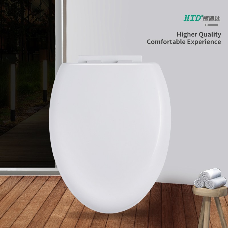 Toilet Seat Cover Elongated Soft Close White PP