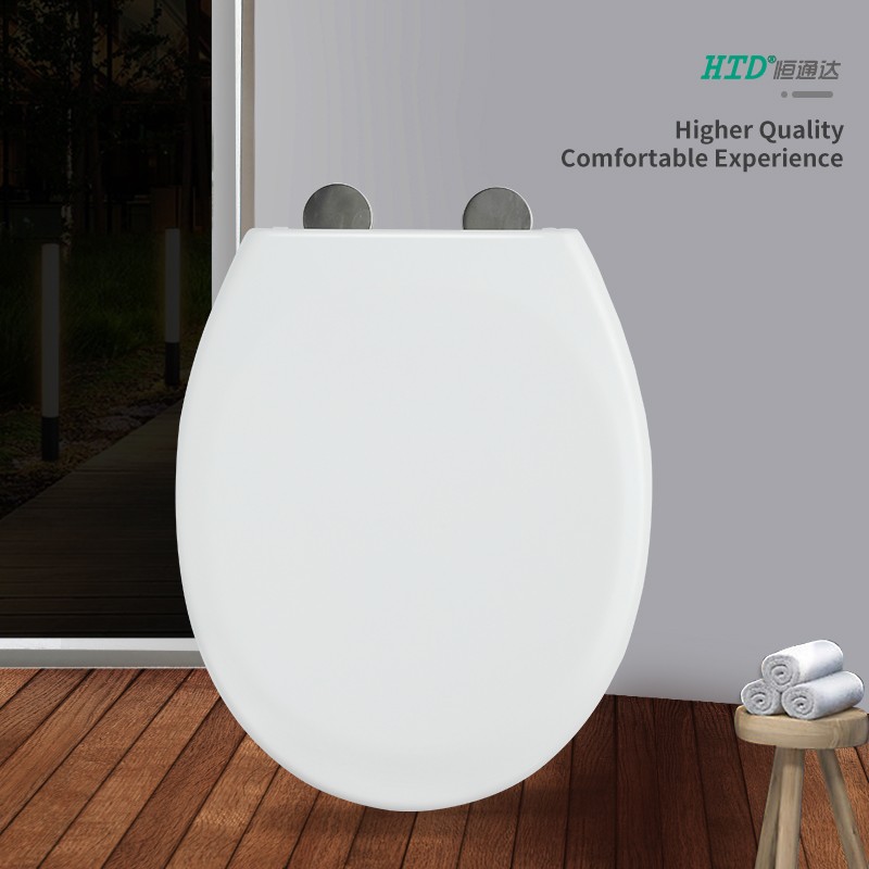 Large Round Toilet Seat Soft Close Fast Install SS Hinge With One Button