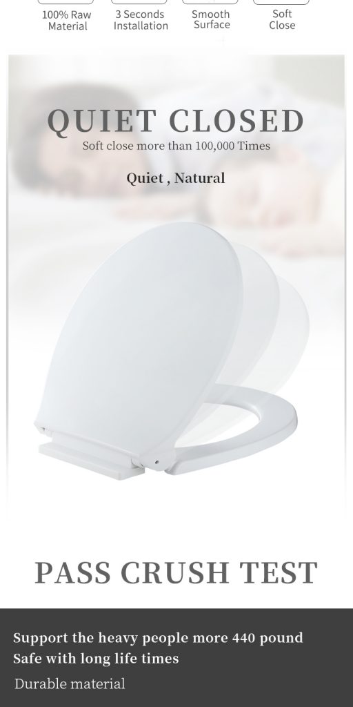 Toilet Seat Quick Release Soft Round Shape PP Adjustable Length