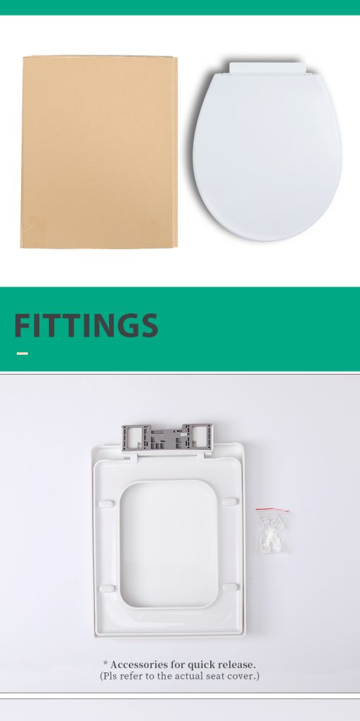 Toilet Seat Quick Release Soft Round Shape PP Adjustable Length