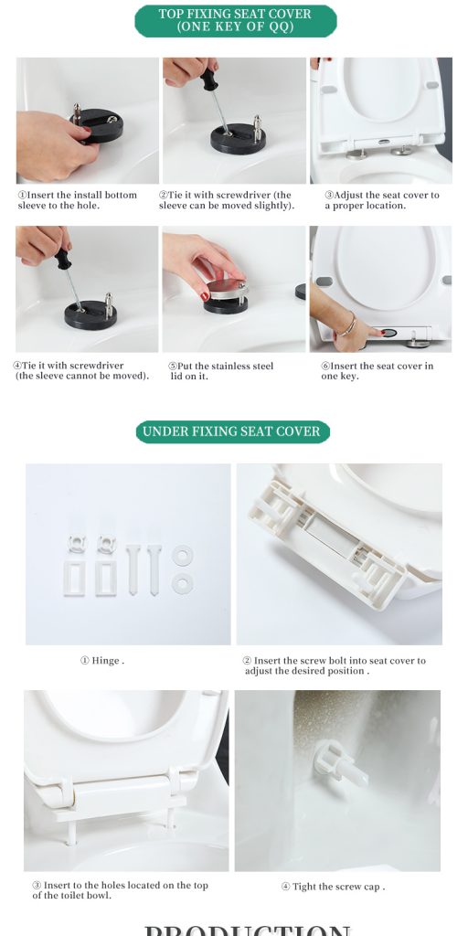 Toilet Seat Quick Release Soft Round Shape PP Adjustable Length