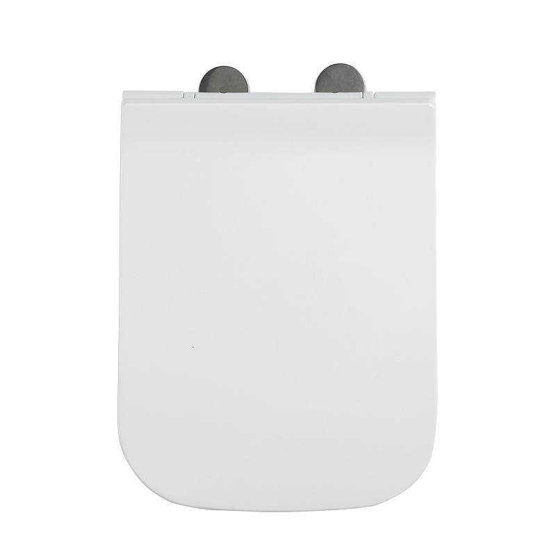 Square shape Soft Close Toilet Seat Cover SS Hinge With One Button PP White