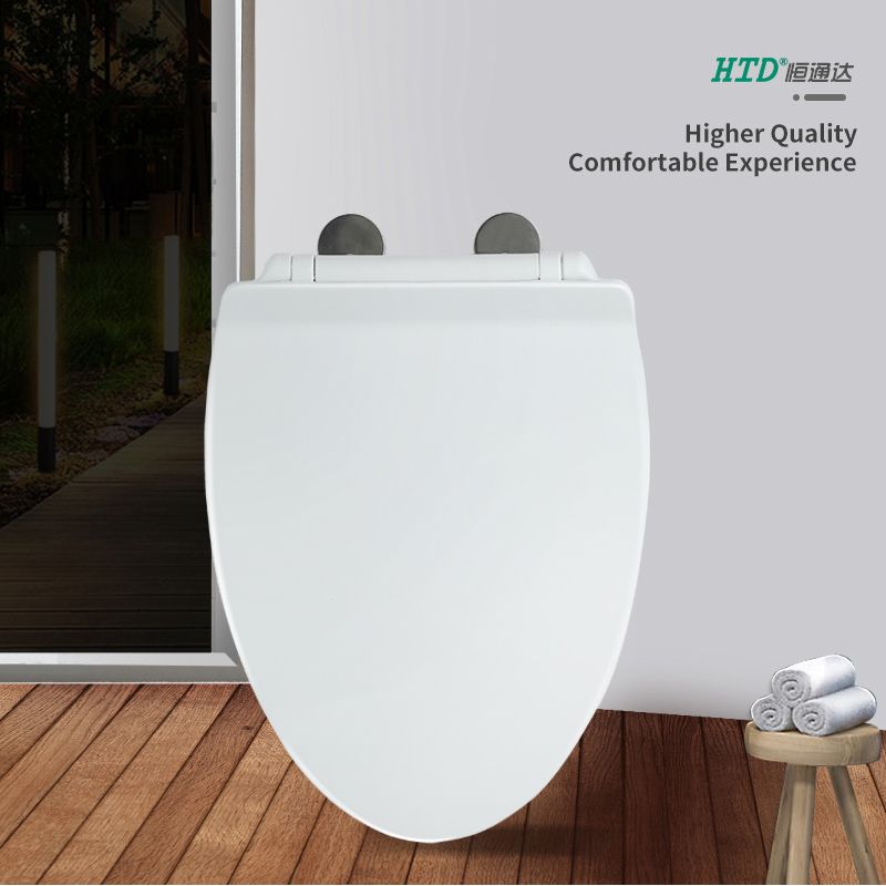 Toilet Seat Cover PP Elongated Soft Close Fast Install SS Hinge With One Button