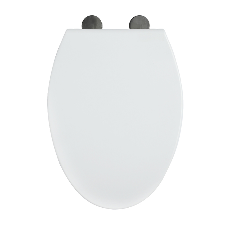 Toilet Seat Cover UF Elongated Soft Close Fast Install SS Hinge With One Button